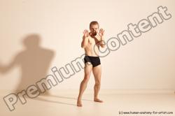 Underwear Martial art Man White Moving poses Athletic Short Blond Dynamic poses Academic