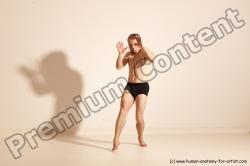 Underwear Martial art Man White Moving poses Athletic Short Blond Dynamic poses Academic