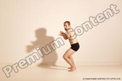 Underwear Martial art Man White Moving poses Athletic Short Blond Dynamic poses Academic