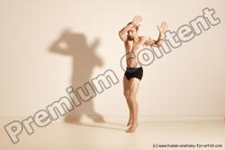 Underwear Martial art Man White Moving poses Athletic Short Blond Dynamic poses Academic