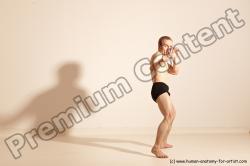 Underwear Martial art Man White Moving poses Athletic Short Blond Dynamic poses Academic