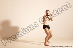 Underwear Martial art Man White Moving poses Athletic Short Blond Dynamic poses Academic