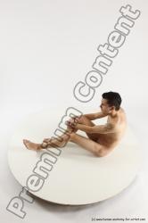 Nude Man White Sitting poses - simple Athletic Short Brown Sitting poses - ALL Multi angles poses Realistic