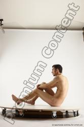 Nude Man White Sitting poses - simple Athletic Short Brown Sitting poses - ALL Multi angles poses Realistic