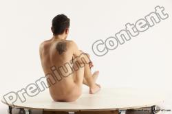 Nude Man White Sitting poses - simple Athletic Short Brown Sitting poses - ALL Multi angles poses Realistic