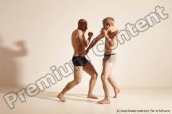 Underwear Martial art Man - Man White Moving poses Athletic Short Brown Dynamic poses Academic