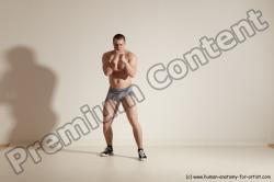 Underwear Martial art Man White Moving poses Athletic Short Brown Dynamic poses Academic