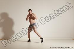 Underwear Martial art Man White Moving poses Athletic Short Brown Dynamic poses Academic