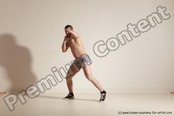 Underwear Martial art Man White Moving poses Athletic Short Brown Dynamic poses Academic