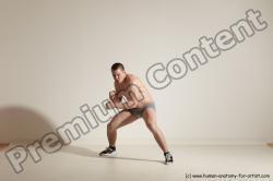 Underwear Martial art Man White Moving poses Athletic Short Brown Dynamic poses Academic