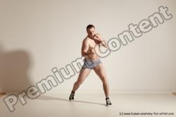 Underwear Martial art Man White Moving poses Athletic Short Brown Dynamic poses Academic