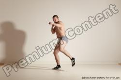 Underwear Martial art Man White Moving poses Athletic Short Brown Dynamic poses Academic