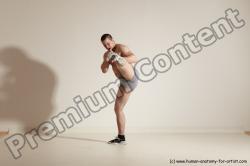 Underwear Martial art Man White Moving poses Athletic Short Brown Dynamic poses Academic