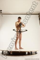 Nude Fighting Man White Standing poses - ALL Slim Short Brown Standing poses - simple Multi angles poses Realistic