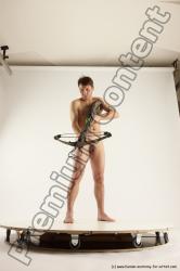 Nude Fighting Man White Standing poses - ALL Slim Short Brown Standing poses - simple Multi angles poses Realistic