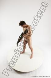 Nude Fighting Man White Standing poses - ALL Slim Short Brown Standing poses - simple Multi angles poses Realistic