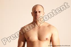 Nude Man White Detailed photos Slim Bald Dynamic poses Realistic