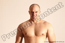 Nude Man White Detailed photos Slim Bald Dynamic poses Realistic