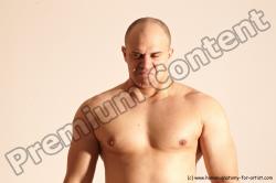 Nude Man White Detailed photos Slim Bald Dynamic poses Realistic