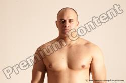 Nude Man White Detailed photos Slim Bald Dynamic poses Realistic