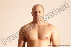 Nude Man White Detailed photos Slim Bald Dynamic poses Realistic