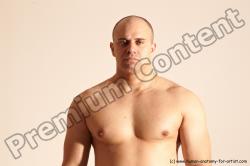 Nude Man White Detailed photos Slim Bald Dynamic poses Realistic