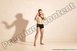 Underwear Martial art Man White Moving poses Athletic Short Brown Dynamic poses Academic