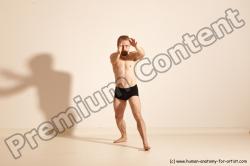 Underwear Martial art Man White Moving poses Athletic Short Brown Dynamic poses Academic