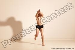 Underwear Martial art Man White Moving poses Athletic Short Brown Dynamic poses Academic