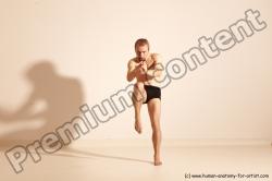 Underwear Martial art Man White Moving poses Athletic Short Brown Dynamic poses Academic