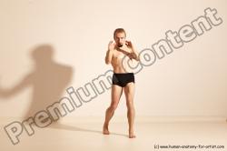 Underwear Martial art Man White Moving poses Athletic Short Brown Dynamic poses Academic