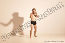 Underwear Martial art Man White Moving poses Athletic Short Brown Dynamic poses Academic