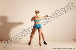 Underwear Woman - Man White Slim Short Brown Dancing Dynamic poses Academic