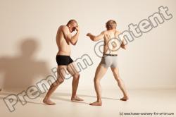 Underwear Martial art Man - Man White Moving poses Slim Short Blond Dynamic poses Academic