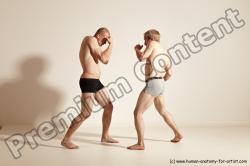 Underwear Martial art Man - Man White Moving poses Slim Short Blond Dynamic poses Academic