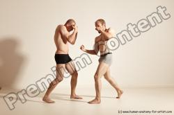 Underwear Martial art Man - Man White Moving poses Slim Short Blond Dynamic poses Academic