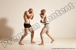 Underwear Martial art Man - Man White Moving poses Slim Short Blond Dynamic poses Academic