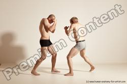 Underwear Martial art Man - Man White Moving poses Slim Short Blond Dynamic poses Academic