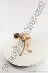 Nude Gymnastic poses White Athletic Long Blond Multi angles poses Realistic