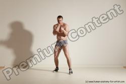 Underwear Martial art Man White Moving poses Athletic Short Brown Dynamic poses Academic