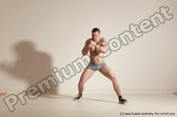 Underwear Martial art Man White Moving poses Athletic Short Brown Dynamic poses Academic