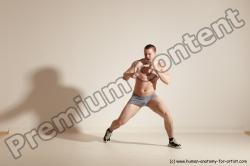 Underwear Martial art Man White Moving poses Athletic Short Brown Dynamic poses Academic