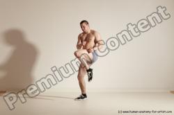 Underwear Martial art Man White Moving poses Athletic Short Brown Dynamic poses Academic