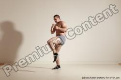 Underwear Martial art Man White Moving poses Athletic Short Brown Dynamic poses Academic