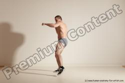 Underwear Martial art Man White Moving poses Athletic Short Brown Dynamic poses Academic