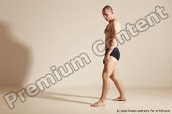 Underwear Gymnastic poses Man White Slim Bald Dancing Dynamic poses Academic