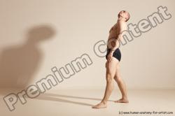 Underwear Gymnastic poses Man White Slim Bald Dancing Dynamic poses Academic