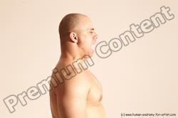 Nude Man White Detailed photos Slim Bald Dynamic poses Realistic