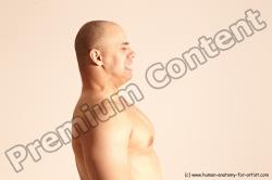 Nude Man White Detailed photos Slim Bald Dynamic poses Realistic