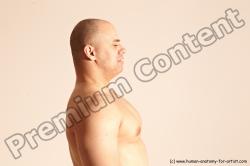 Nude Man White Detailed photos Slim Bald Dynamic poses Realistic